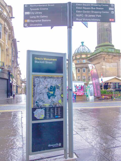 Carteles de información del transporte de Newcastle