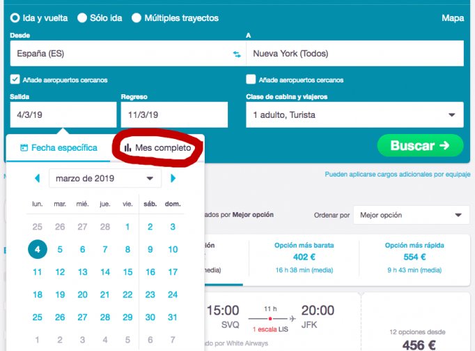 Mes completo skyscanner