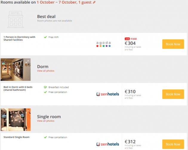 Habitaciones en Budget Hotel de Amsterdam